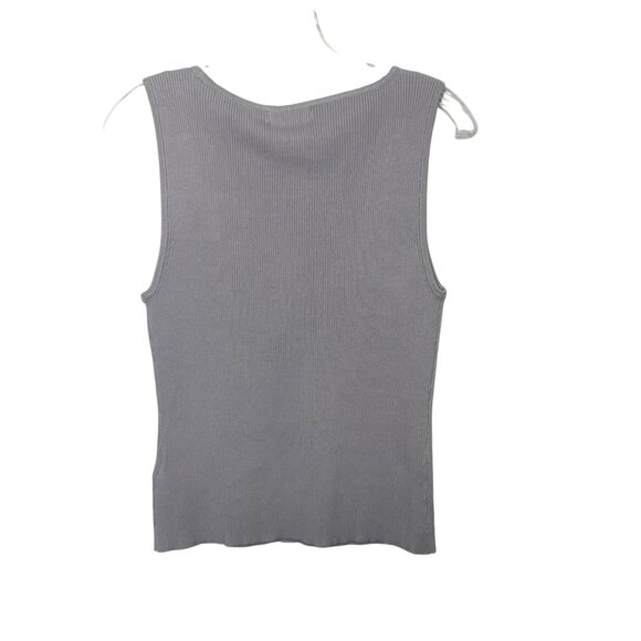 H Halston Sleeveless Sweater Ribbed Knit Womens Large Purple New - Picture 2 of 10